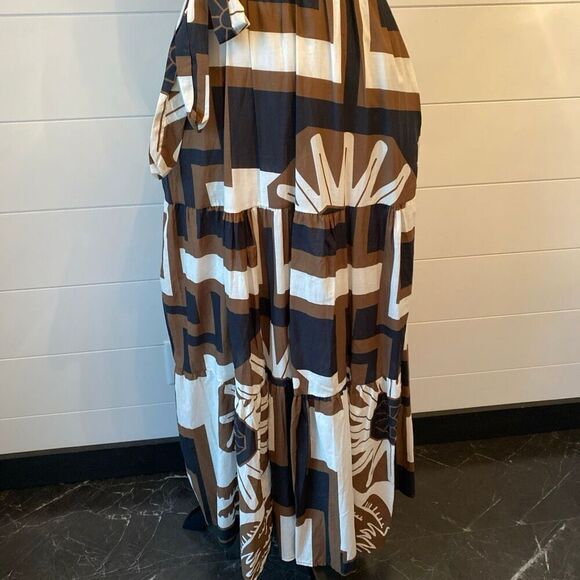 CIVICO 51 Made in Italy Women’s Maxi Brown And Black Sleeveless Dress Sz L - Picture 4 of 15